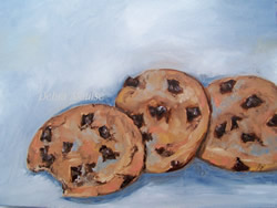 Chocolate Chip Cookie Original Oil Painting