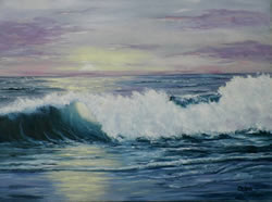 Moonlight Crashing Waves Original Oil Painting