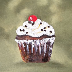 Chocolate Cupcake Frosted Original Painting