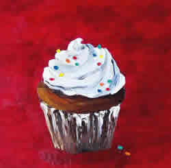 Sprinkle cupcake original painting