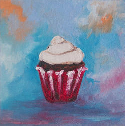 Cupcake Original Oil Painting