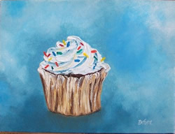 Sprinkle cupcake original painting